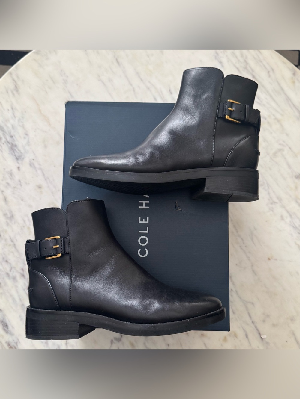 Cole Haan Black Leather Hampshire Bootie - 7